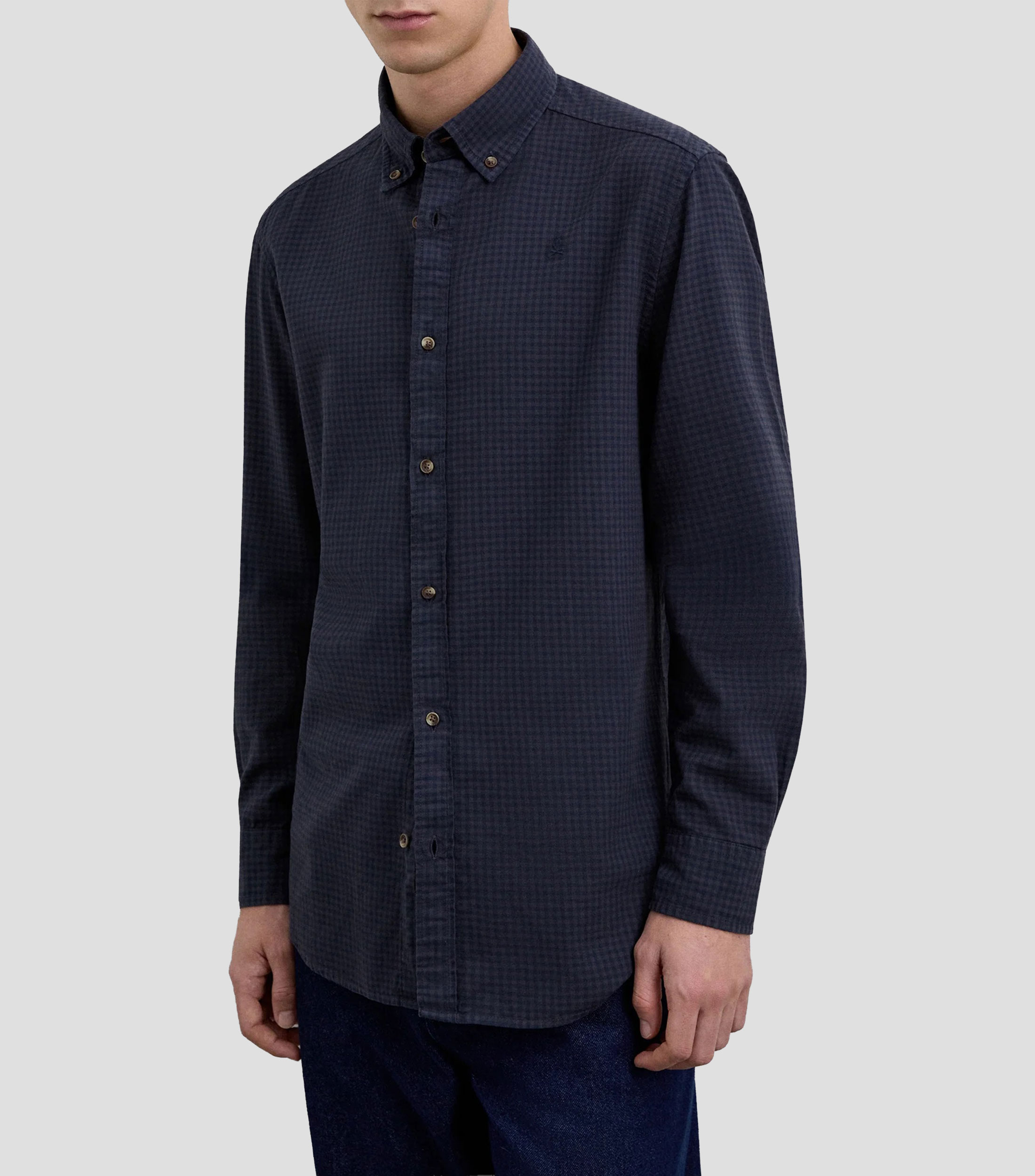 Camisa con cuadros manga larga Hombre